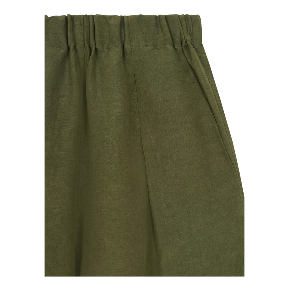 Cortana Ama linnen en zijden groene broek Green Dames