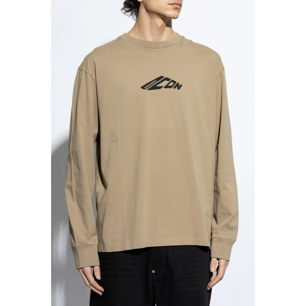 Dsquared2 Lange mouwen T-shirt Beige Heren