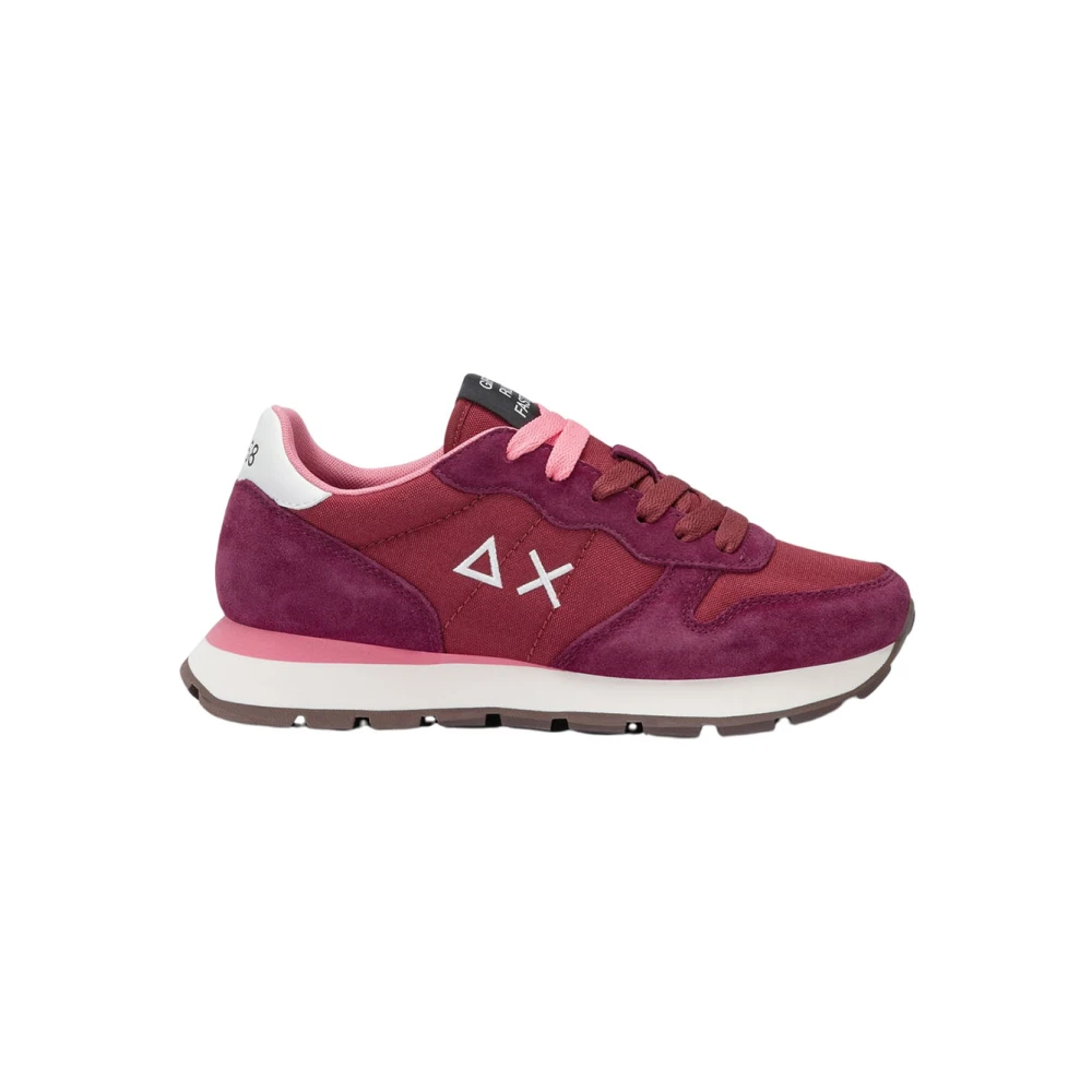 Sun68 Solid Ally Sneakers van Stof en Suède Dames Schoenen Rood