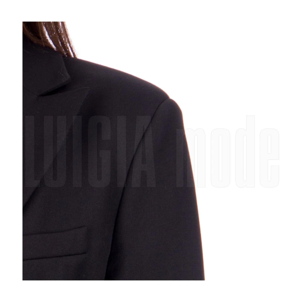 pinko Technische Wollen Jas Black Dames