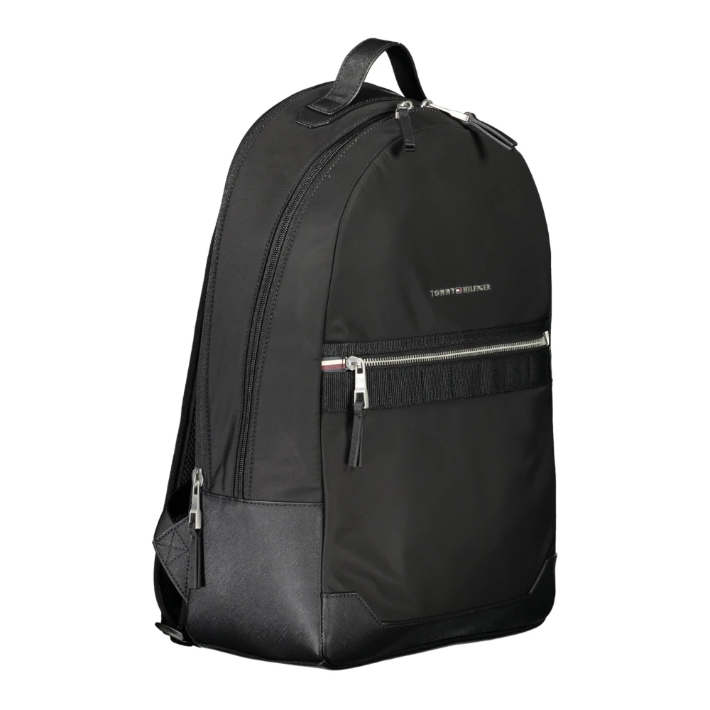 Tommy Hilfiger Zwarte heren rugzak met laptopvak Black Heren