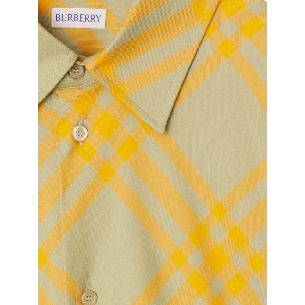 Burberry Beige Geruite Print Overhemd Beige Dames