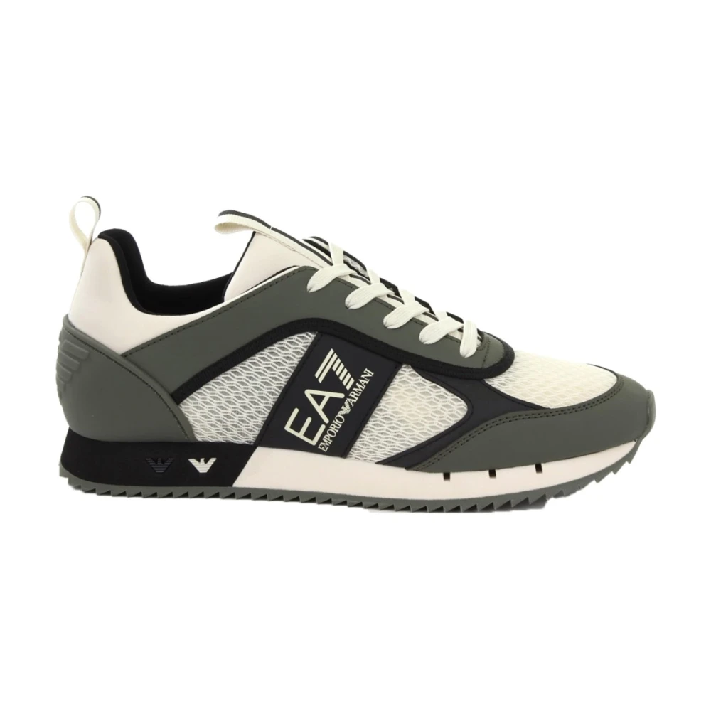 Emporio Armani EA7 Tweekleurige Sneakers Sneakers Heren Schoenen Groen