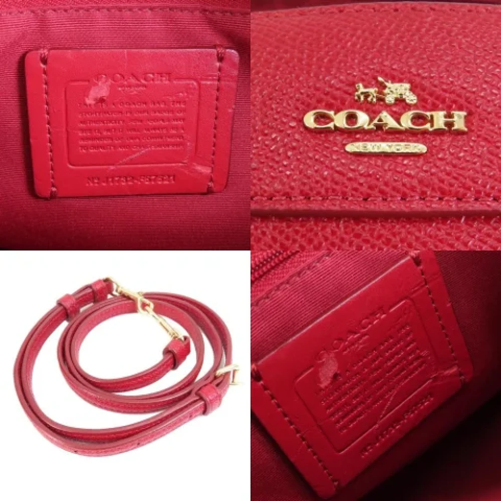 Coach Pre-owned Leather handbags Red Dames