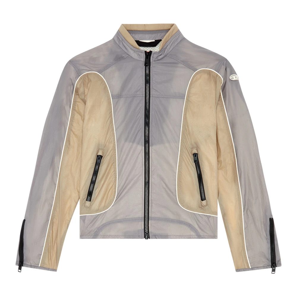 Diesel Nylon jacket with contrast detailing Gray Heren