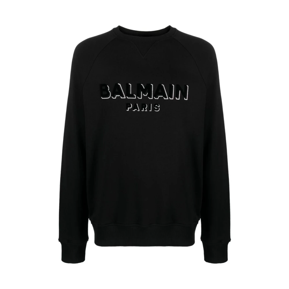Balmain Sweatshirt met ronde hals Black Heren
