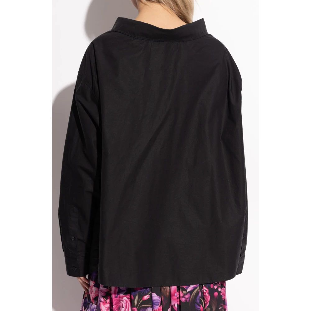 Balenciaga Asymmetrisch gesneden shirt Black Dames