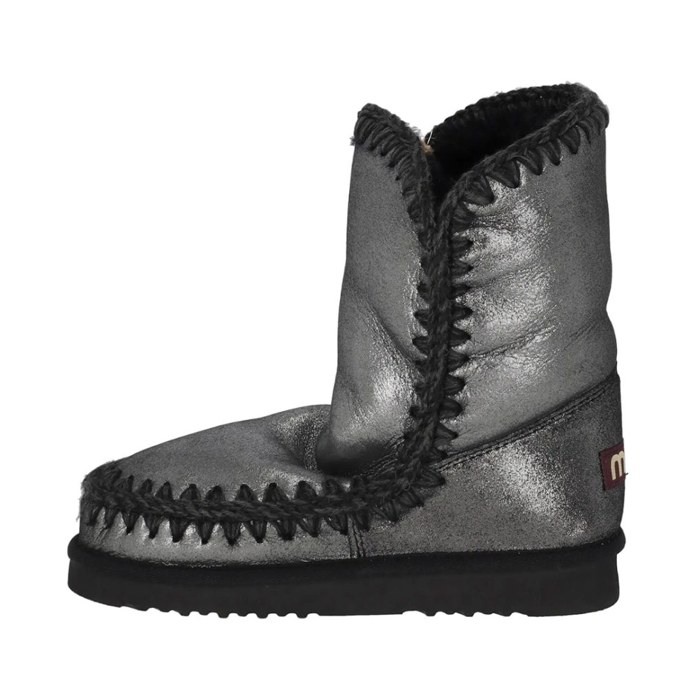 Mou Women's Gray Handcrafted Leather Eskimo Boots