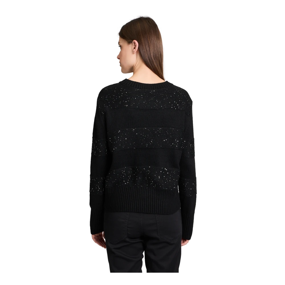 Betty & Co Gebreide trui met pailletten Black Dames