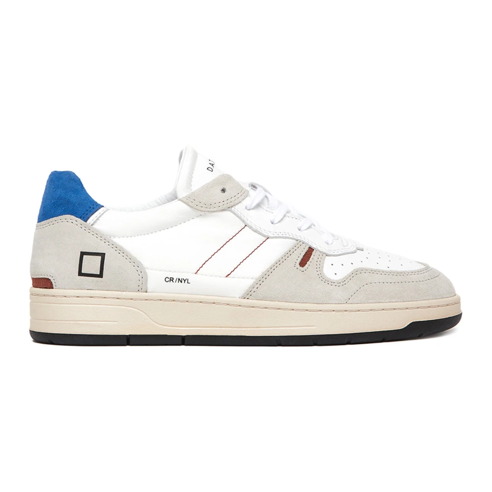 D.a.t.e. Men's White Sneakers, 11 Uk, Leather Trainers With Suede Details