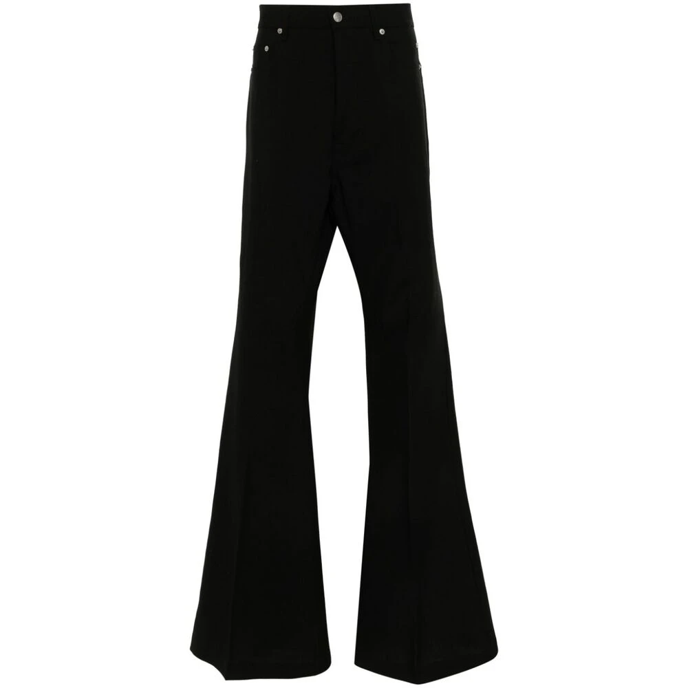 Rick Owens Svarta Ull Bootcut Jeans Black, Herr