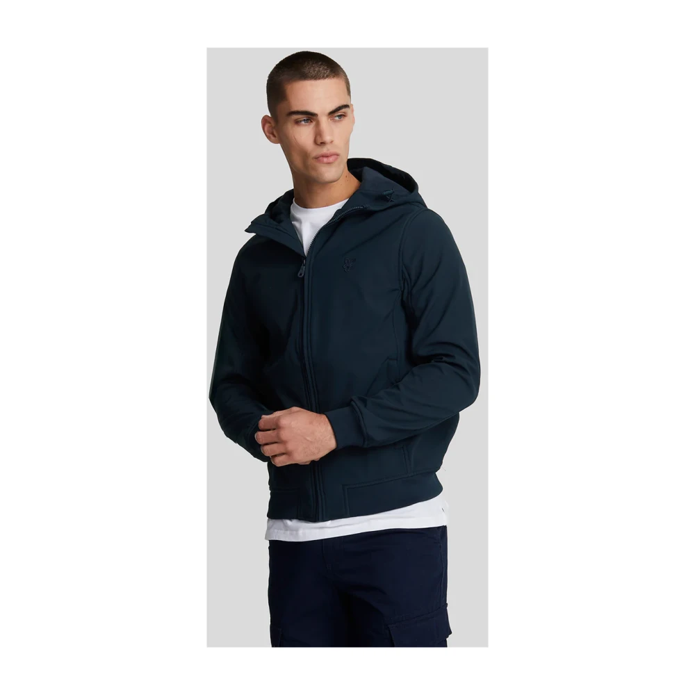 Lyle & Scott Tonal Fleece Back Jas Blue Heren