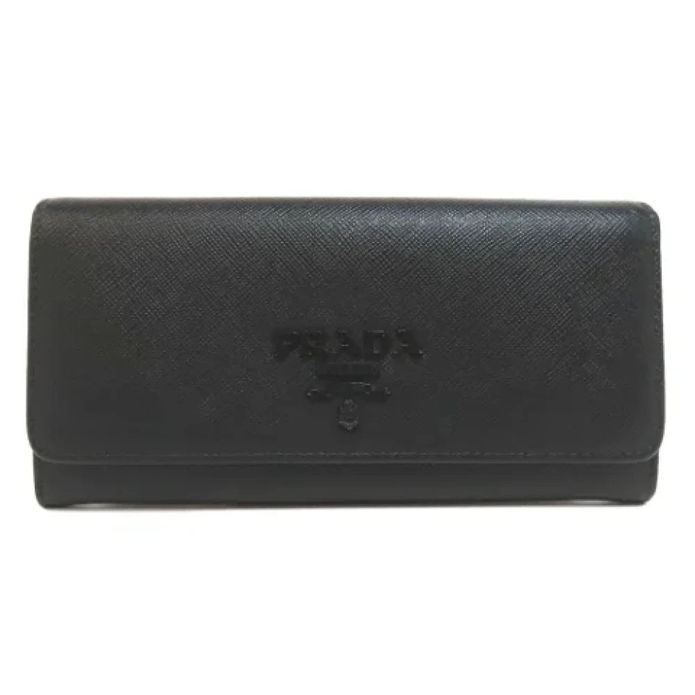 Prada Vintage Pre-owned Leather wallets Black Dames
