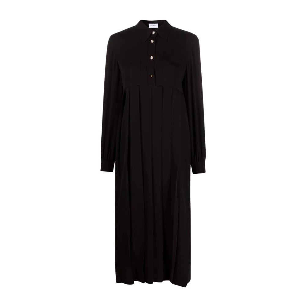 Salvatore Ferragamo Zwarte Zijden Maxi Jurk Black Dames