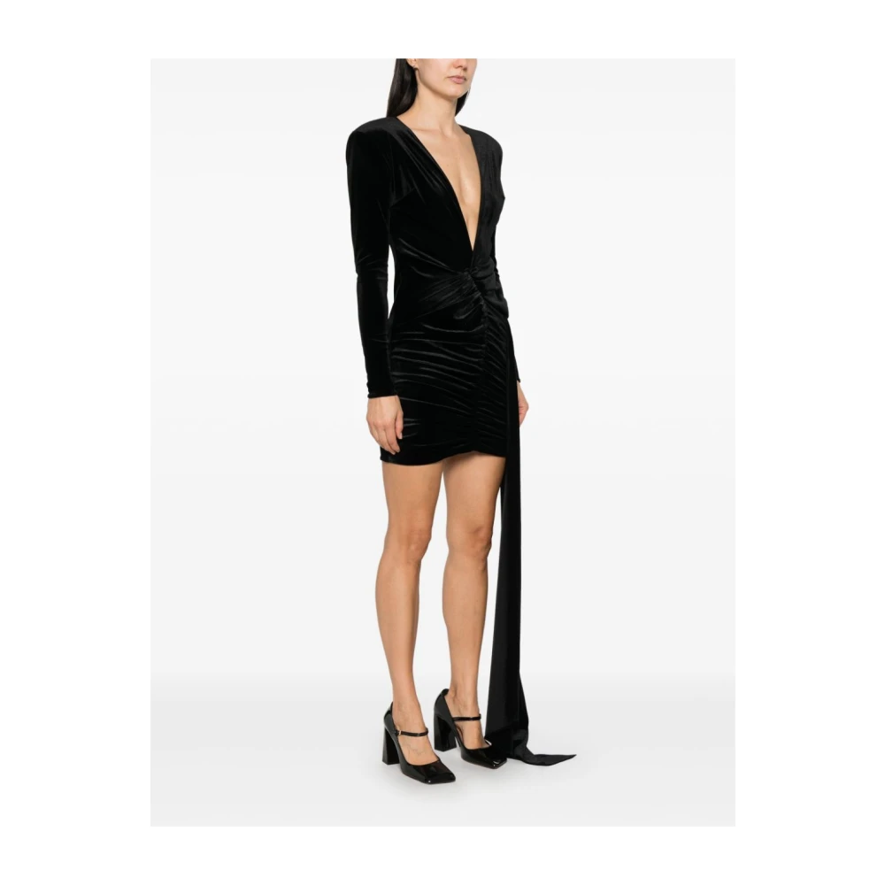 The New Arrivals Ilkyaz Ozel Luxe Zwarte Zijden Jurk Black Dames