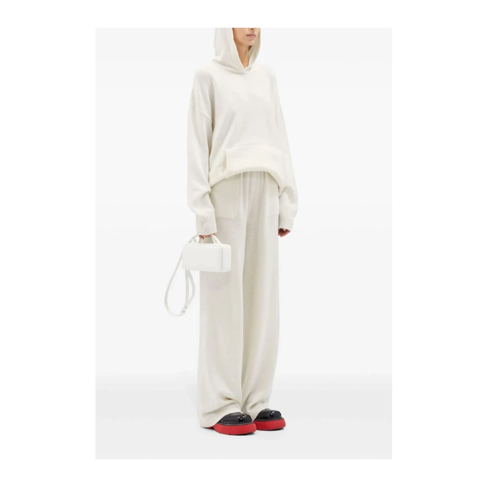 Msgm Witte Gebreide Trui Sweater Aw24 White Dames