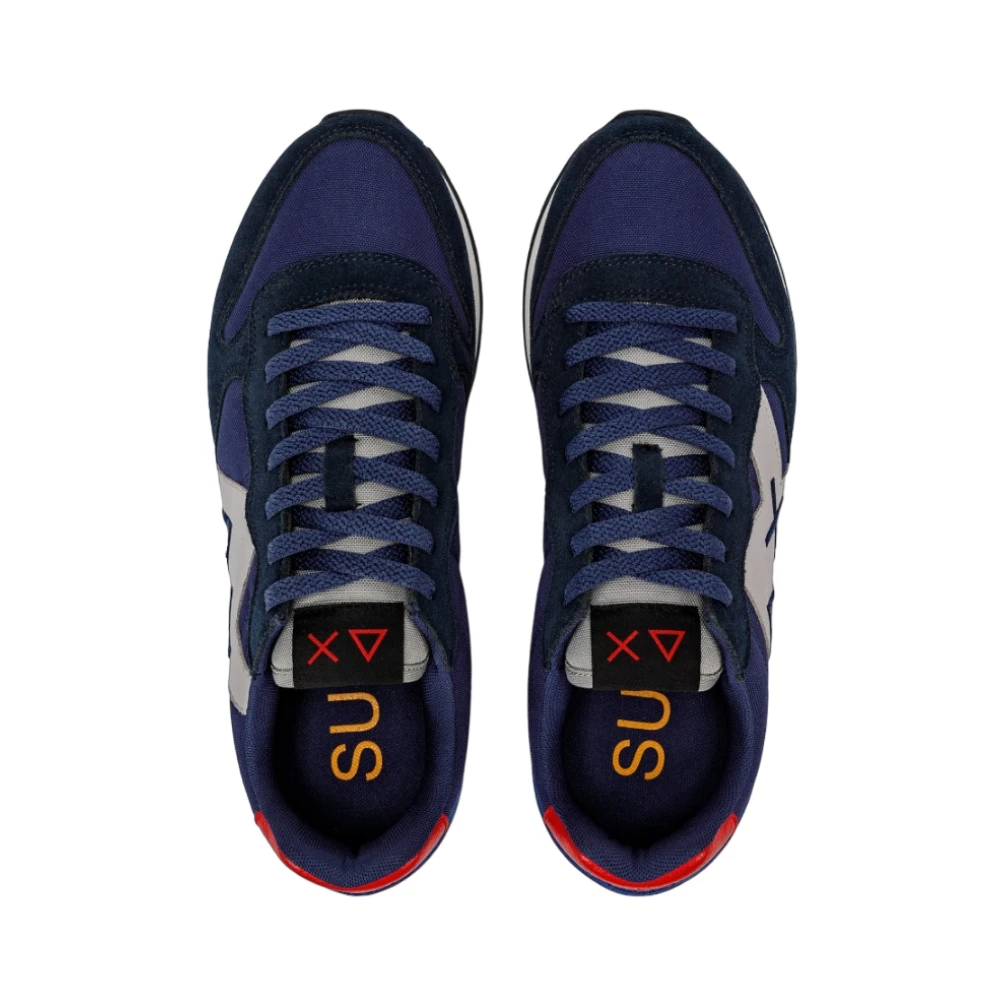 Sun68 Basis Suède Sneakers met Geborduurd Logo Blue Heren