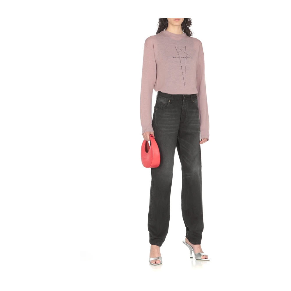 Darkpark Zwarte Katoenen Jeans met Riemlussen Black Dames