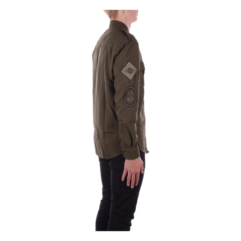 Dondup Groen Logo Shirt met Clip Zakken Green Heren