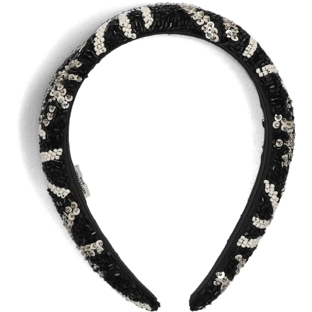 Becksöndergaard Wijde Kralen Haarband Bow Haaraccessoires Black Dames