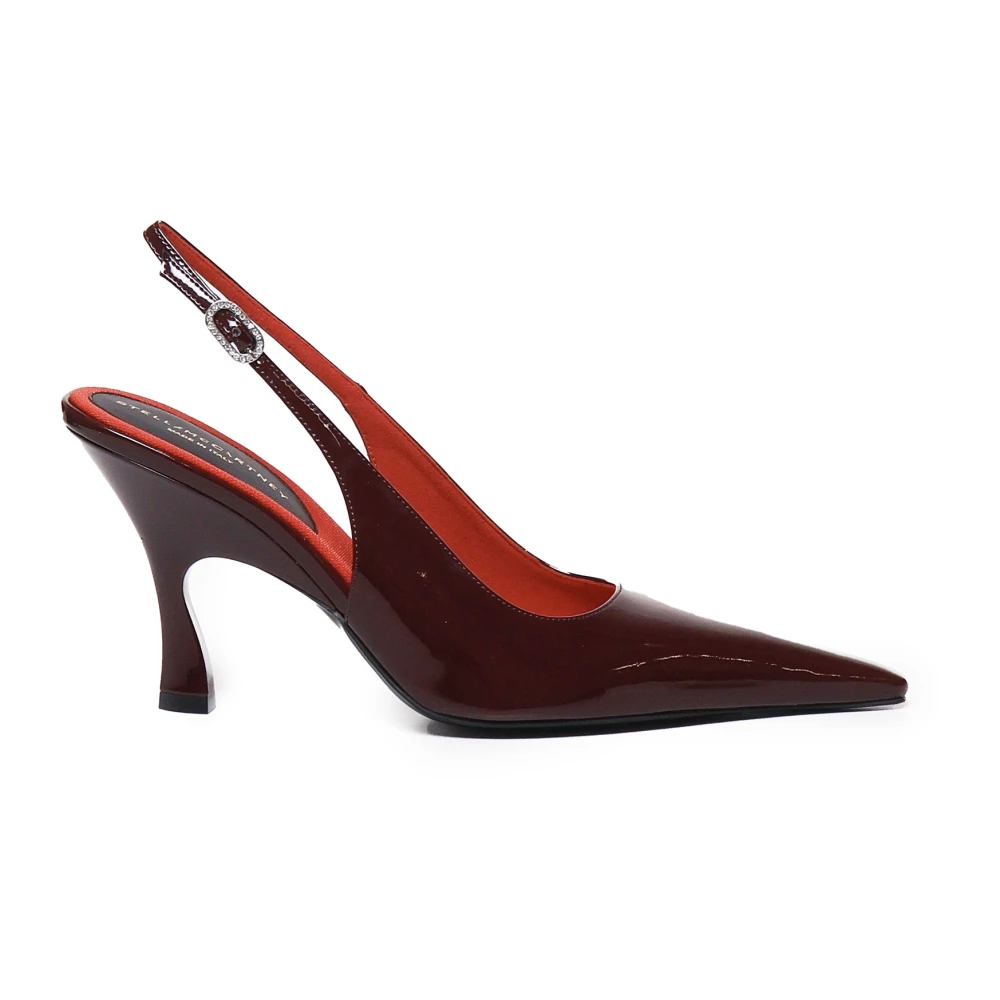 Stella McCartney Bordeaux Patentläder Geometrisk Klack Pumps Red, Dam