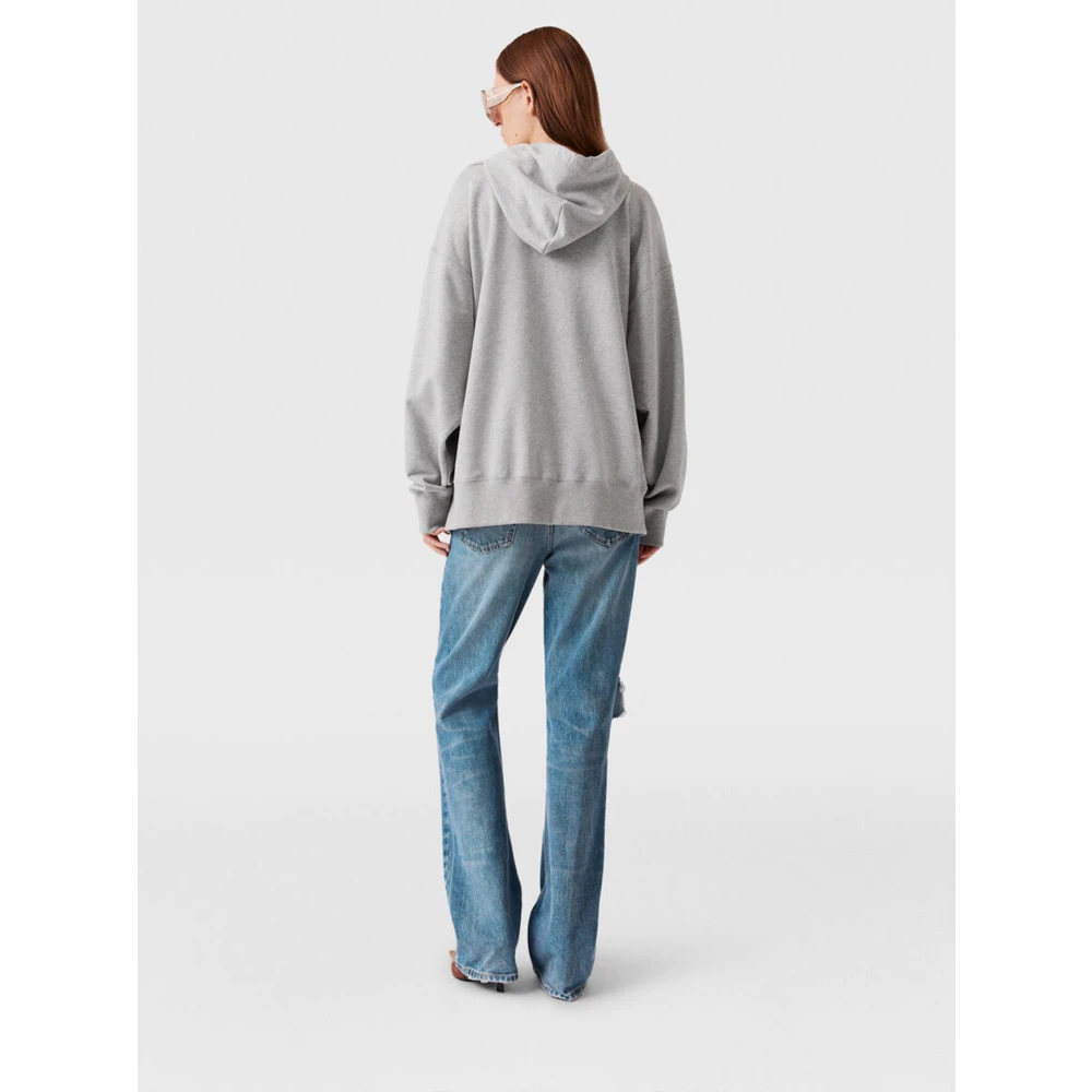 Stella Mccartney Grijze Bloemenborduurwerk Hoodies Gray Dames