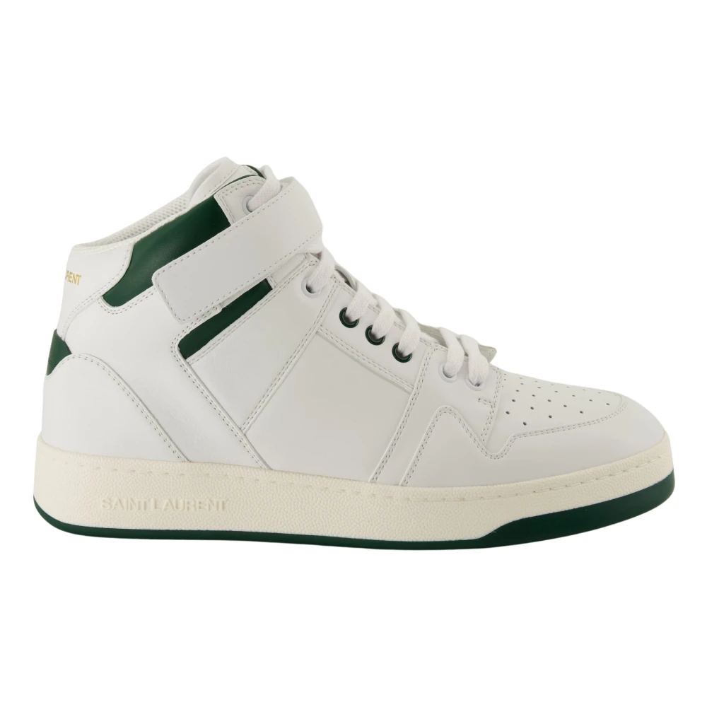 Saint Laurent Witte en groene hoge sneakers Heren Schoenen