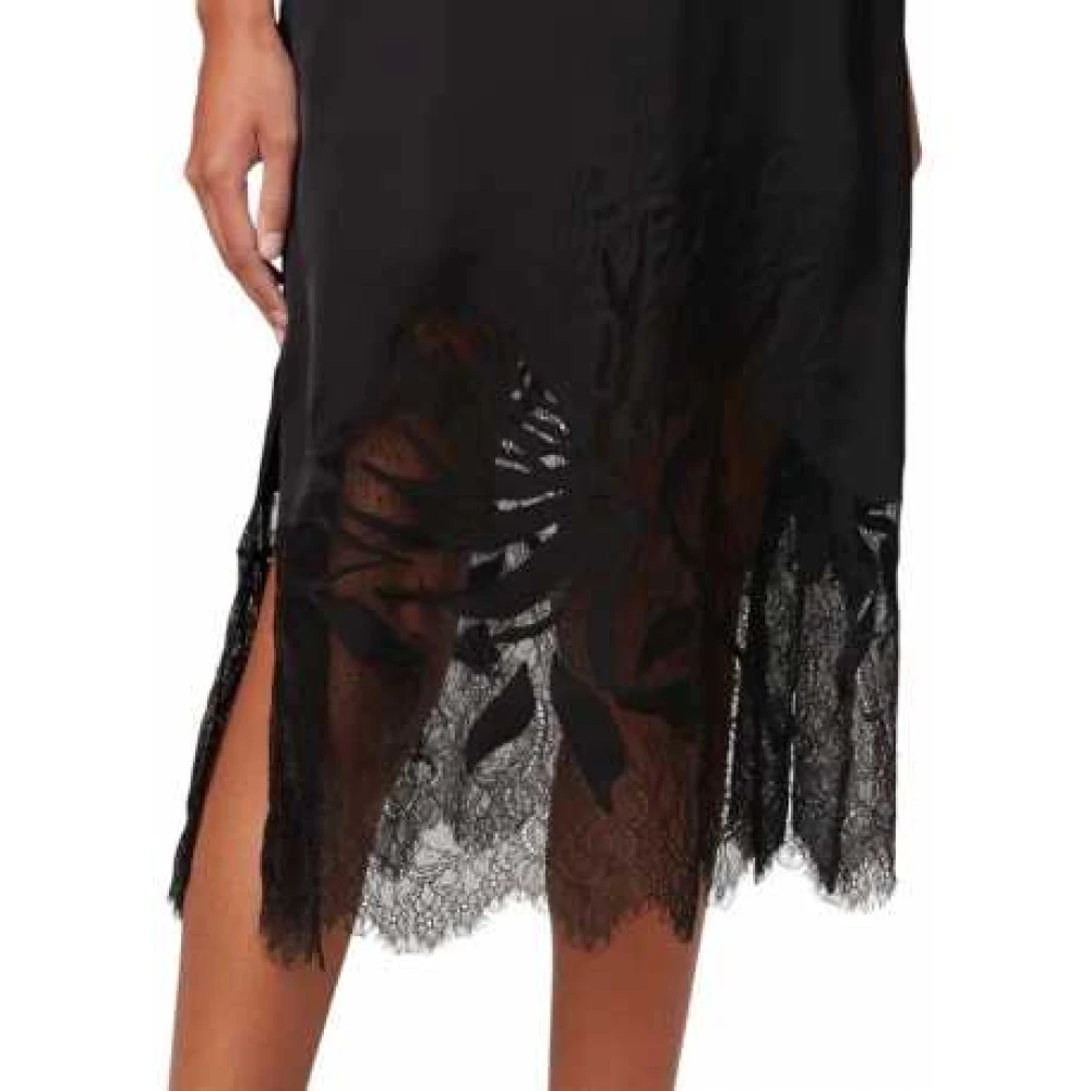 Paul Smith Zwarte Kant Viscose Rok Black Dames