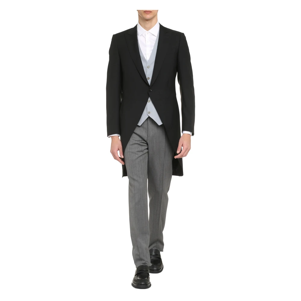 Canali Wollen getailleerd jasje met reverskraag Black Heren