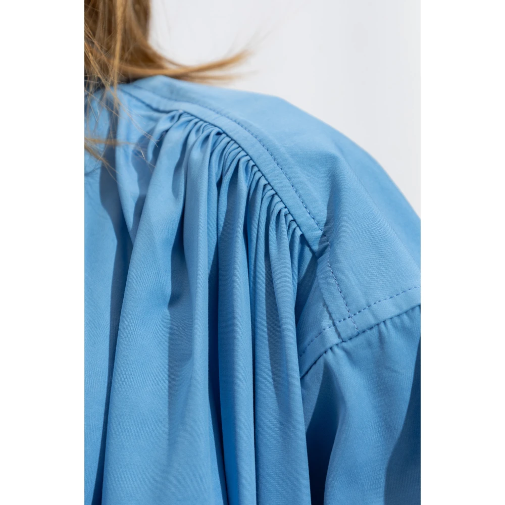 Bottega Veneta Loszittend shirt Blue Dames