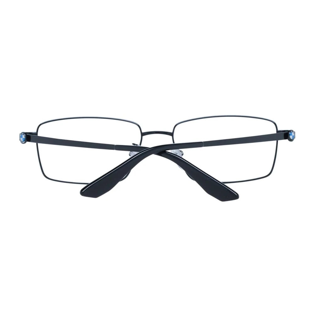 BMW Zwarte Rechthoekige Metalen Brilmontuur Unisex Black Heren