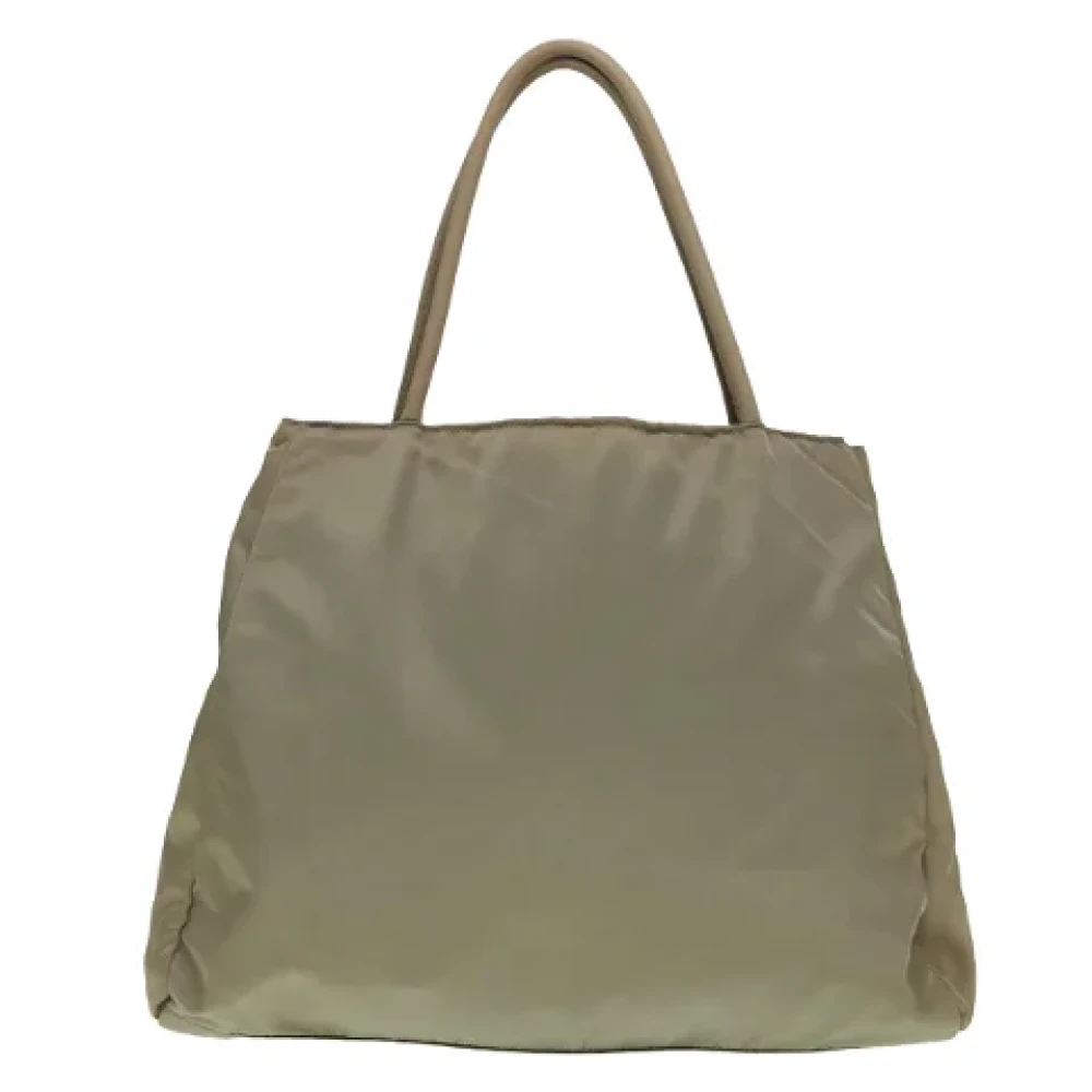 Prada Vintage Pre-owned Nylon handbags Beige Dames