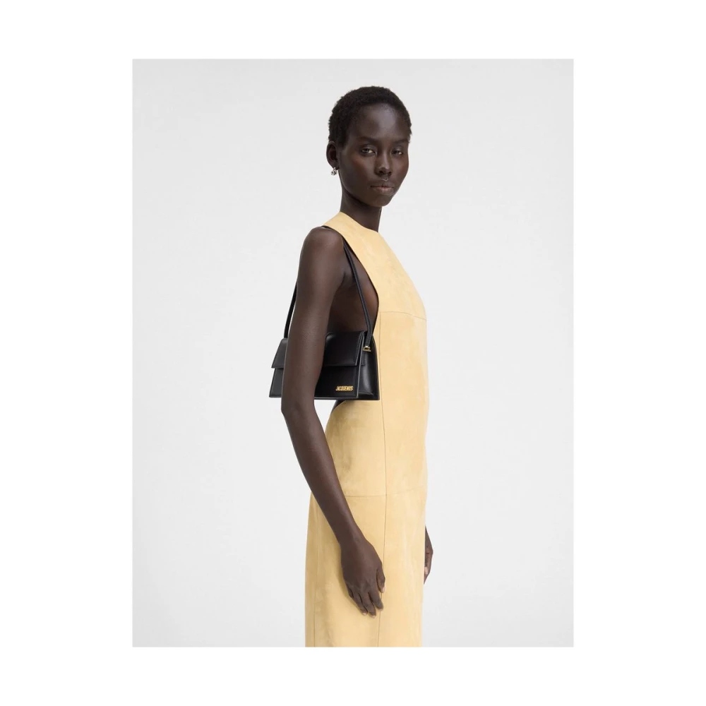 Jacquemus Zwarte Leren Schoudertas Black Dames