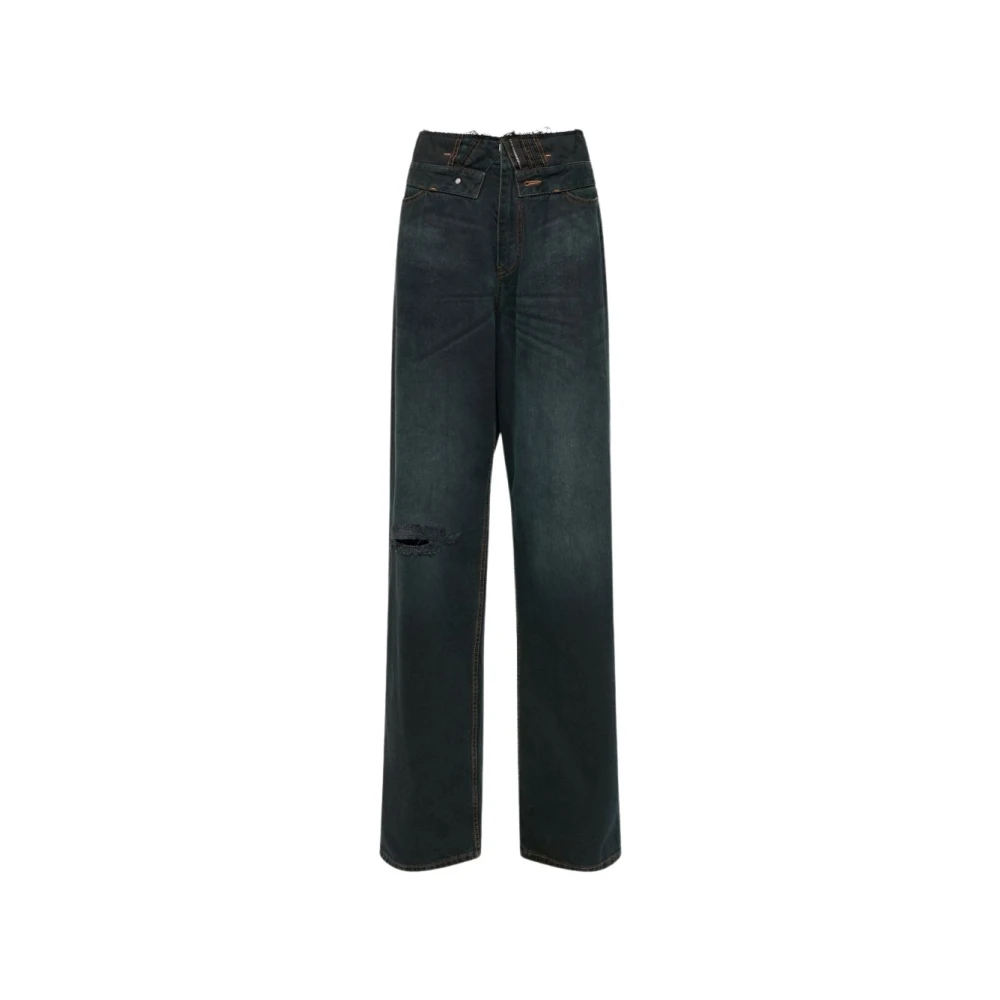 Mm6 Maison Margiela Straight-Leg Jeans - Female - Straight Fit Jeans - Blue - W28 - Jeans