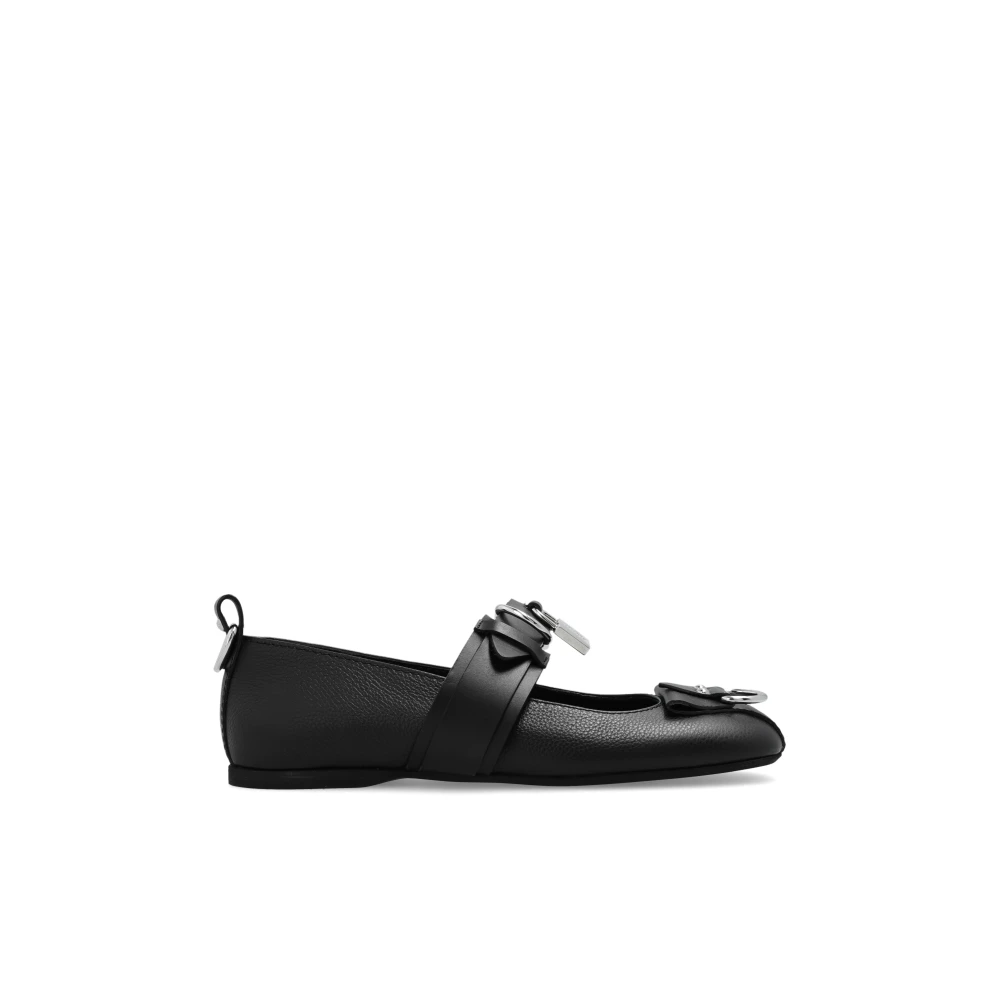 JW Anderson Leren Ballerina Black Dames