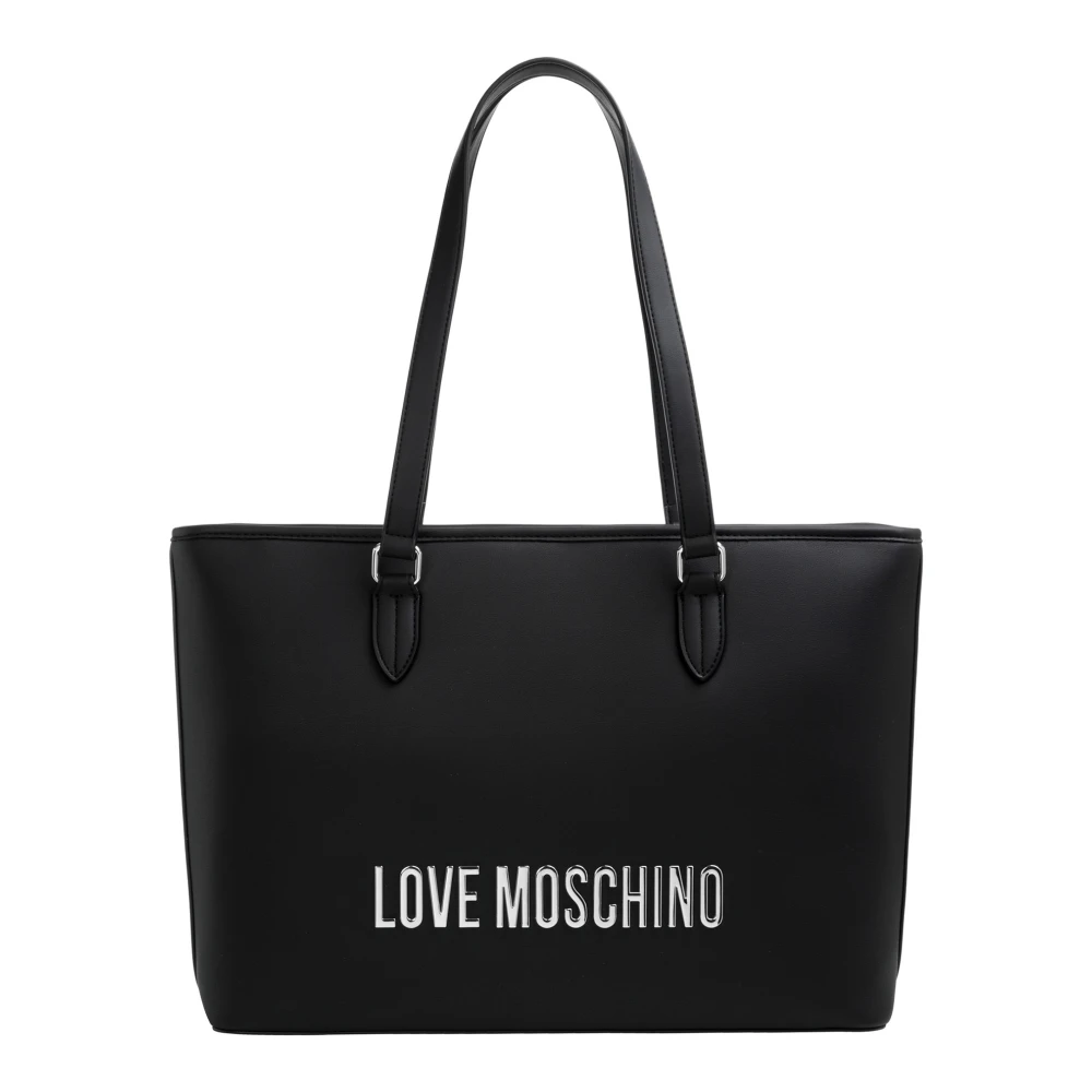 Moschino Zwarte Shopper Tas met Gouden Details Black Dames