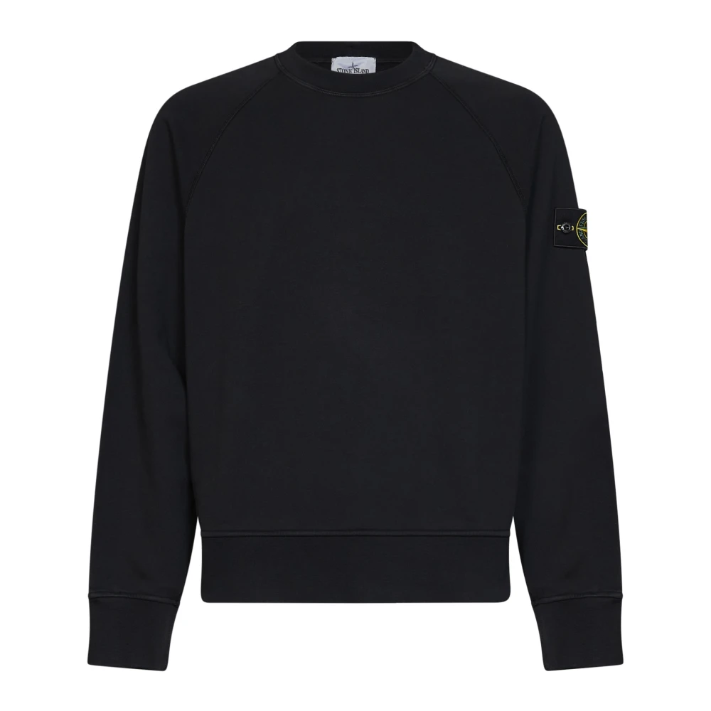 Stone Island Black Garment-Dyed Crewneck Sweatshirt - Male - Sweatshirts - 2XL - Sweatshirts & Hoodies