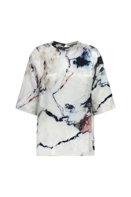 Monokrom Marmor Print T-tröja