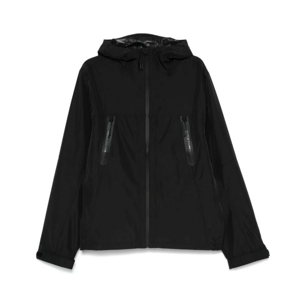 Daily Paper Zwarte Waterdichte Shell Jas met Capuchon Black Heren