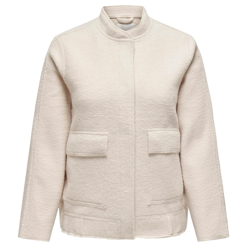 Only Carmakoma Boucle Bomber Jack Moonbeam Beige Dames