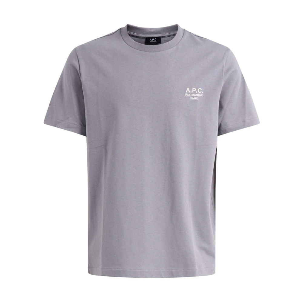 A.p.c. Men's Purple T-Shirt Stamdard Rue Madame