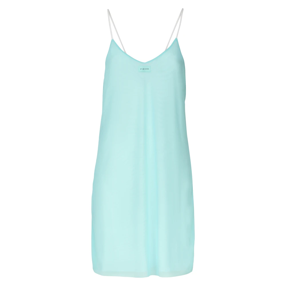 Fisico Aqua Viscose Jurk met Dunne Bandjes Blue Dames