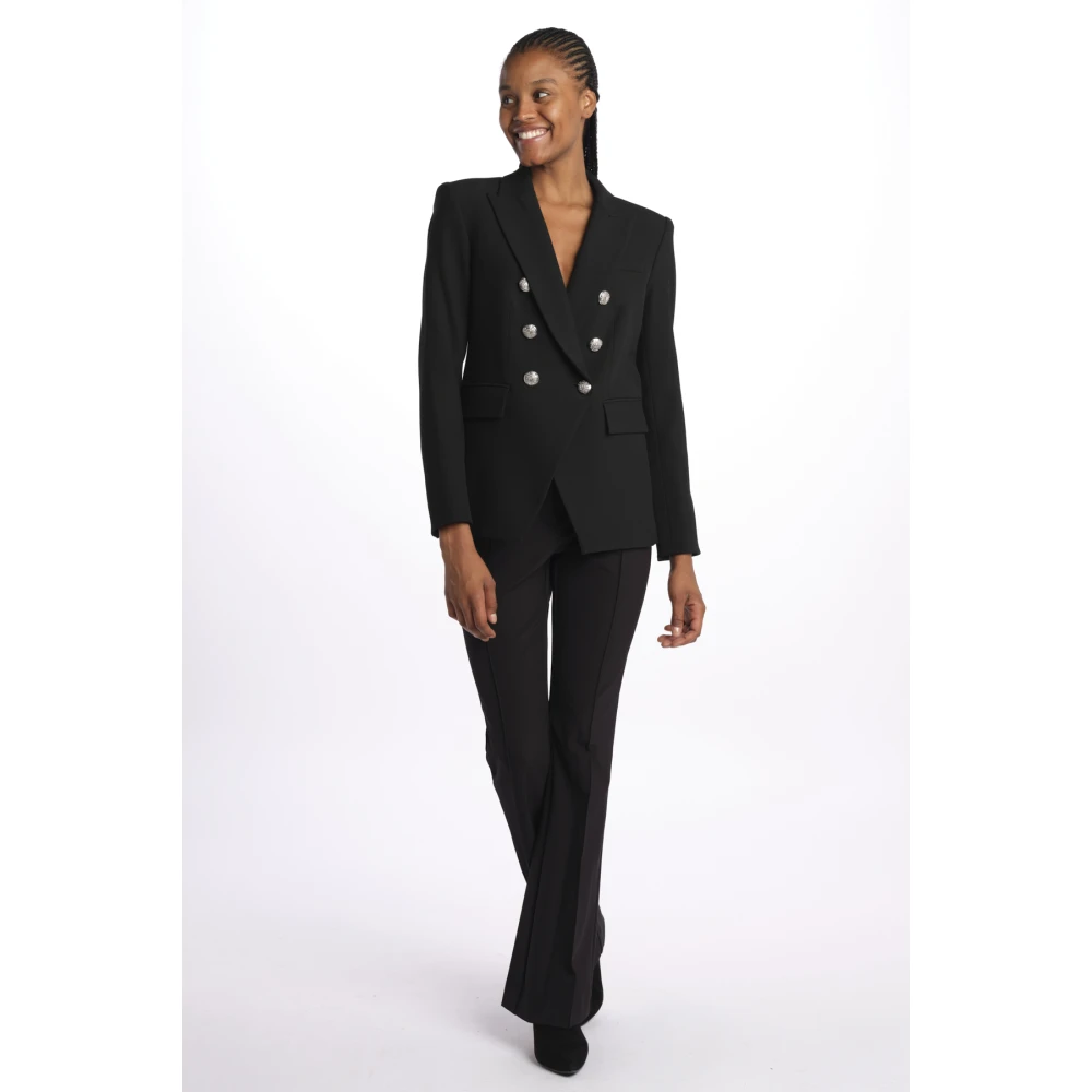 Veronica Beard Zwarte double-breasted knoopjasje Black Dames