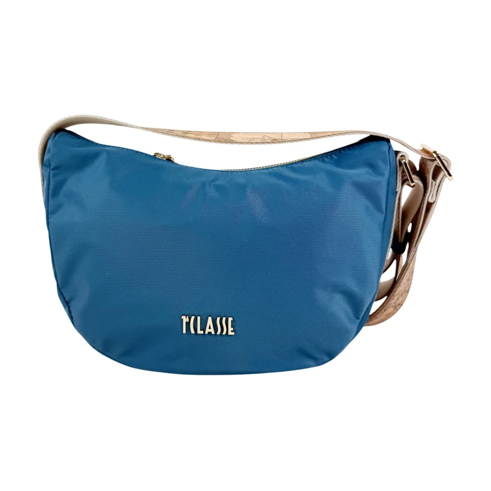 Alviero Martini 1A Classe Women's Blue Shoulder Bags, One Size, Breeze Nylon Tracolla Mezzaluna Piccola