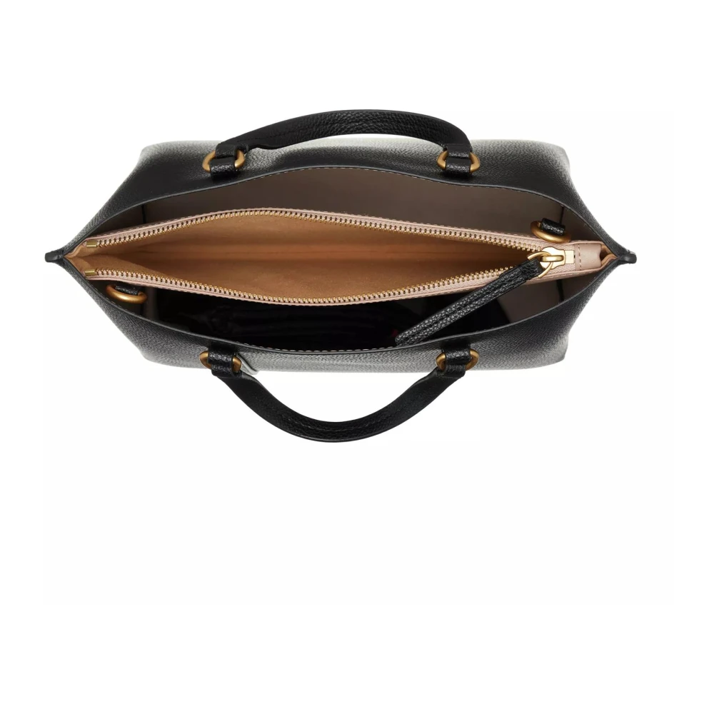 pinko Klassieke Zwarte Leren Shopper Tas Black Dames