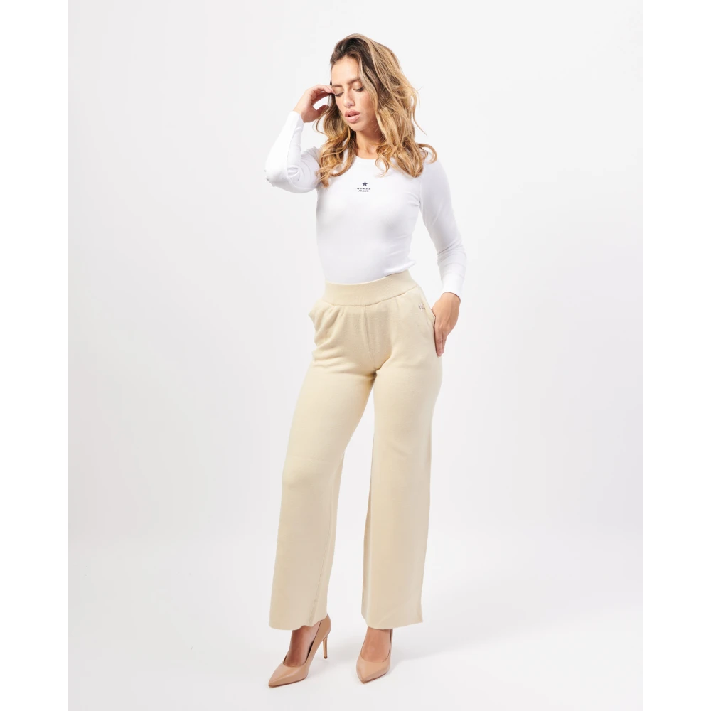 John Richmond Witte Broek met Elastische Taille White Dames