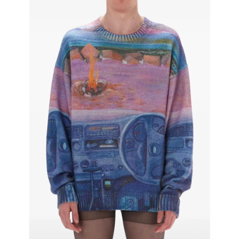 JW Anderson Blauwe Bloemen Trui Multicolor Dames