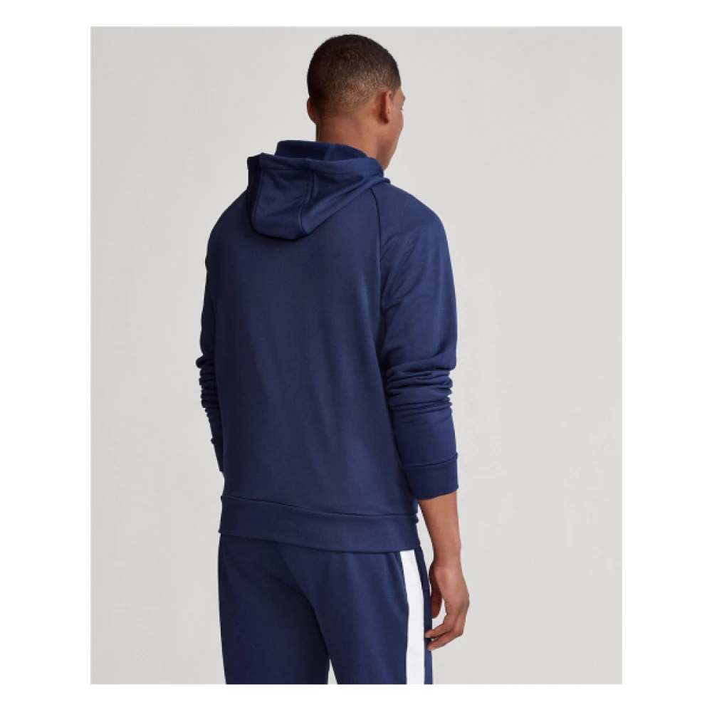 Polo Ralph Lauren Navy Blauwe Hoodie met Kangaroo Zak Blue Heren