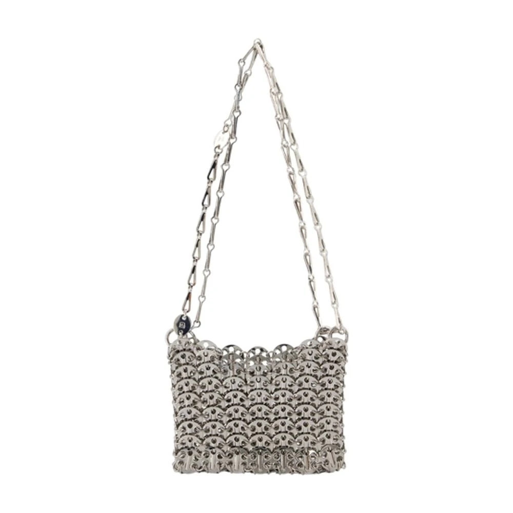 Rabanne Women's Gray Nano Bag Metal Silver Chain - Shoulder Bags - One Size - Bags