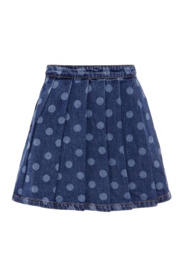 denim-veckad-kjol-med-polka-dots